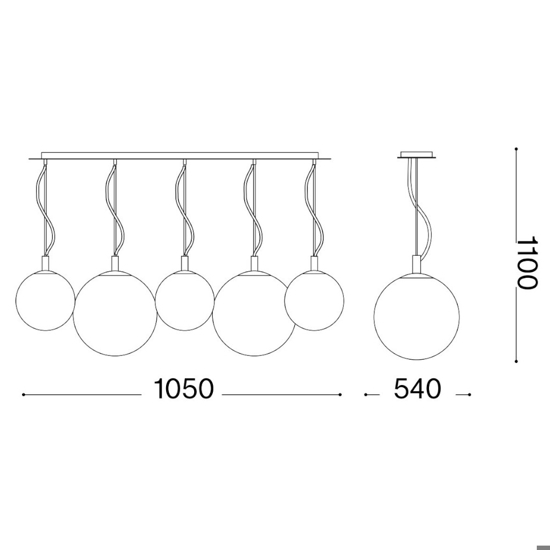 Ideal lux mapa sp5 bianco lampadario per tavolo soggiorno moderno