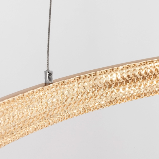 Lampadario per salone contemporaneo cerchi led oro