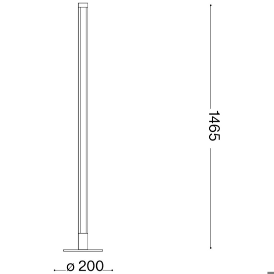 Yoko ideal lux lampada da terra led 3000k bianca extra sottile