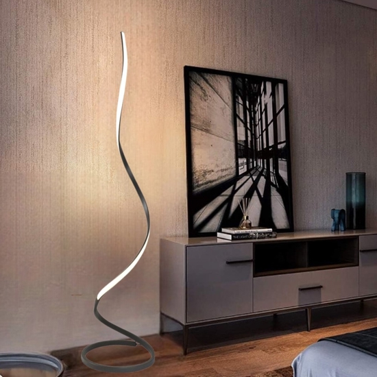 Piantana design moderna led 22w 2800k marrone ossido