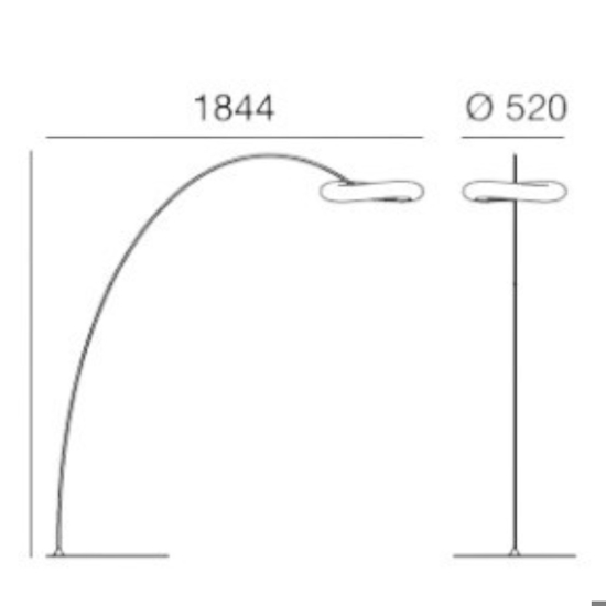 Mr magoo stilnovo lampada ad arco led 3000k design moderna