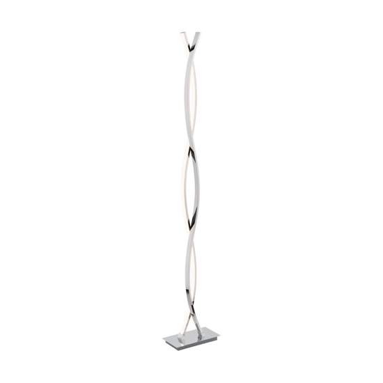 Eglo lasana lampada da terra intrecciata led 36w 3000k design moderna cromo