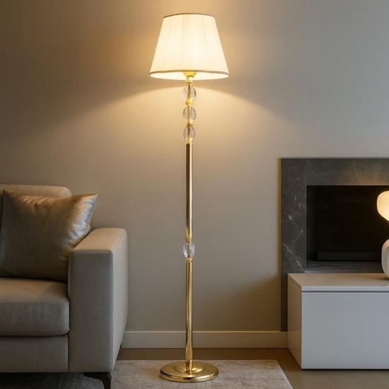 Ondaluce piantana classica brigida colore oro con cristalli