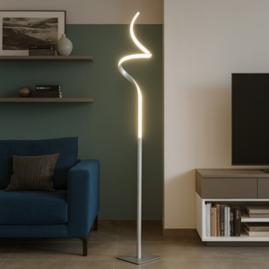 Lampada da terra grigio led 11w 3000k design moderna
