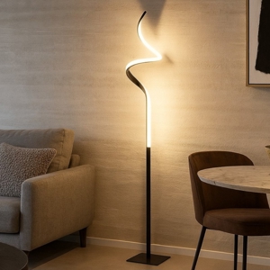 Piantana led 11w 3000k ricciolo nero design moderna