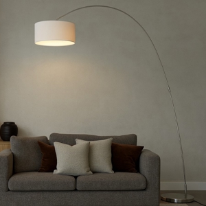 Lampada ad arco moderna stelo grigio nichel