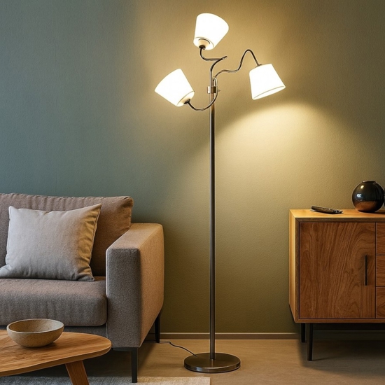 Lampada da terra luci orientabili paralumi di pergamena