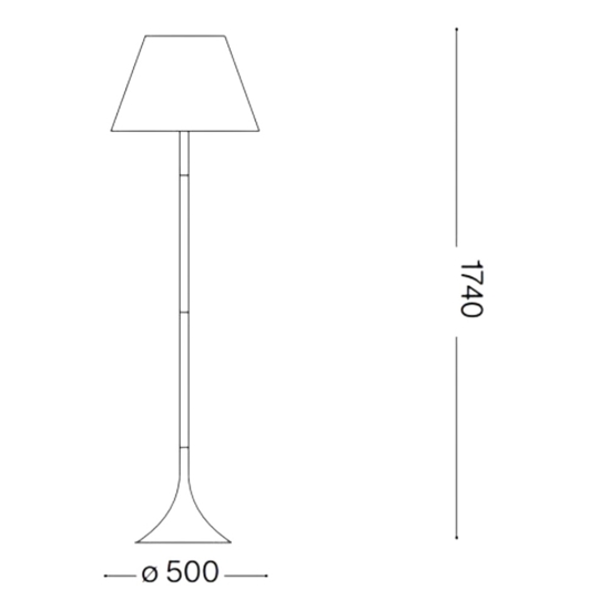 Lampada da terra ideal lux london pt1 nera per salotto