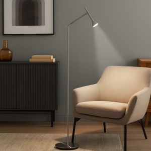Diesis pt ideal lux lampada da terra nickel led 3000k orientabile