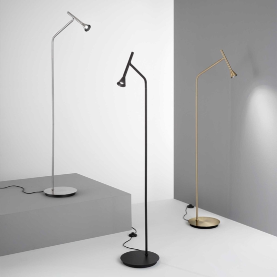 Diesis pt ideal lux lampada da terra nickel led 3000k orientabile