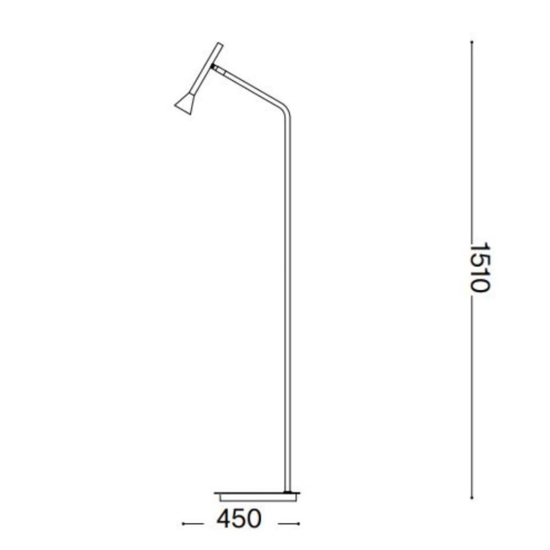 Diesis pt ideal lux lampada da terra nickel led 3000k orientabile
