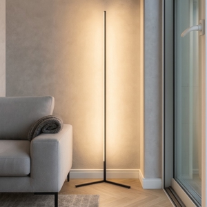 Lampada da terra nera moderna led 18w 3000k dimmerabile