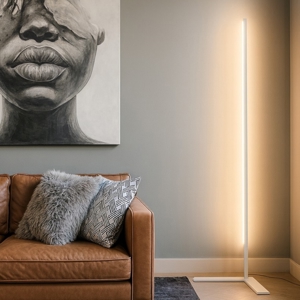 Lampada da terra led 18w 3000k minimale bianco design moderna