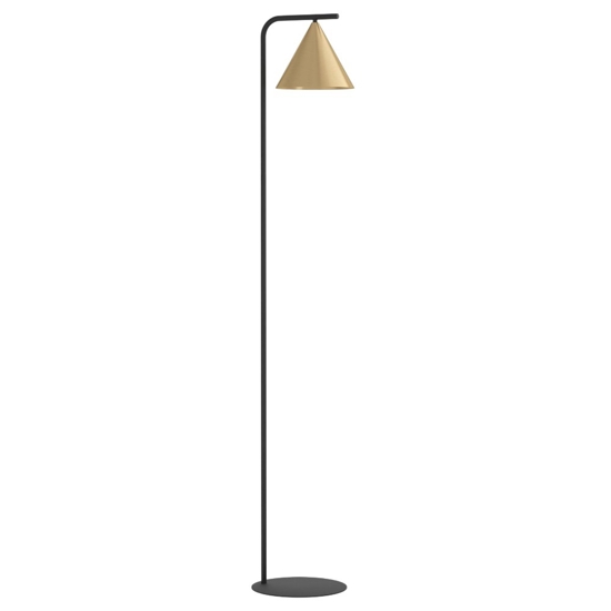 Lampada da terra stelo nero diffusore cono oro ottone narices eglo