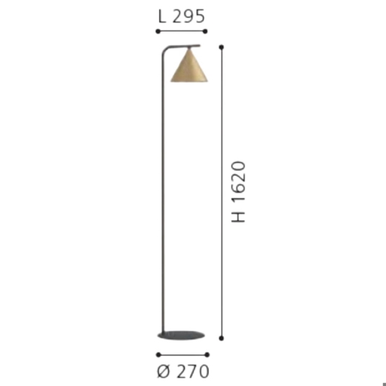 Lampada da terra stelo nero diffusore cono oro ottone narices eglo