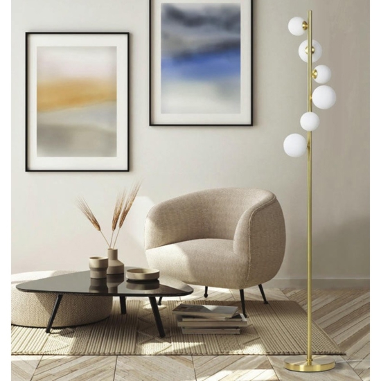 Lampada da terra moderna oro per salotto