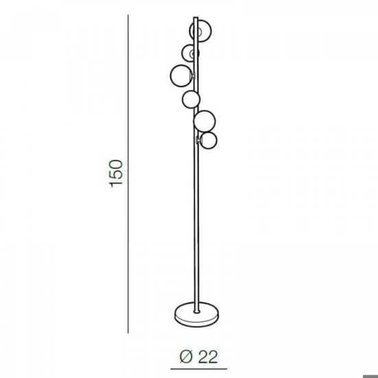 Lampada da terra moderna oro per salotto