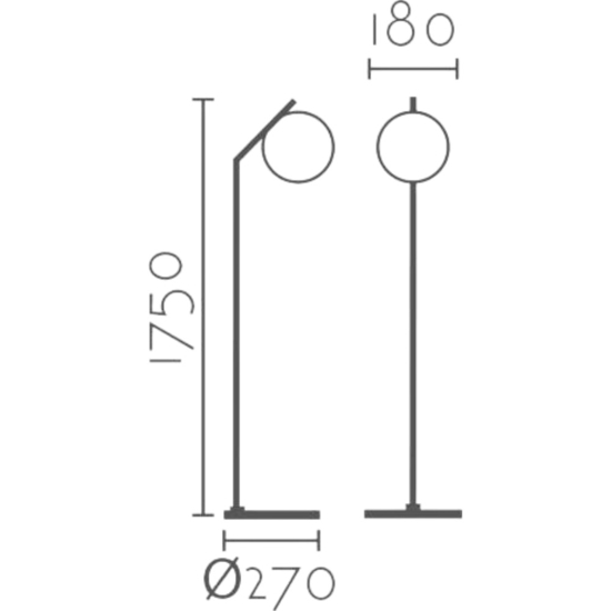 Lampada da terra design moderna bianca sfera di vetro