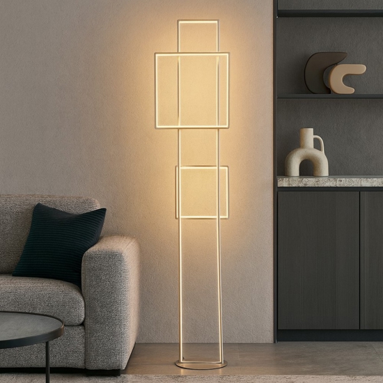 Lampada da terra pt dowel oro ondaluce design moderna