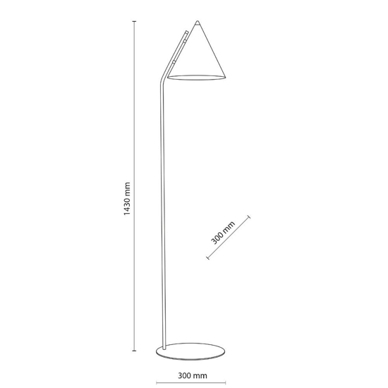 Lampada da terra piantana cono nera