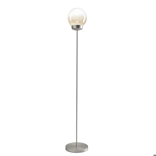 Lampada da terra miloox jotto moderna sfera vetro trasparente ambra