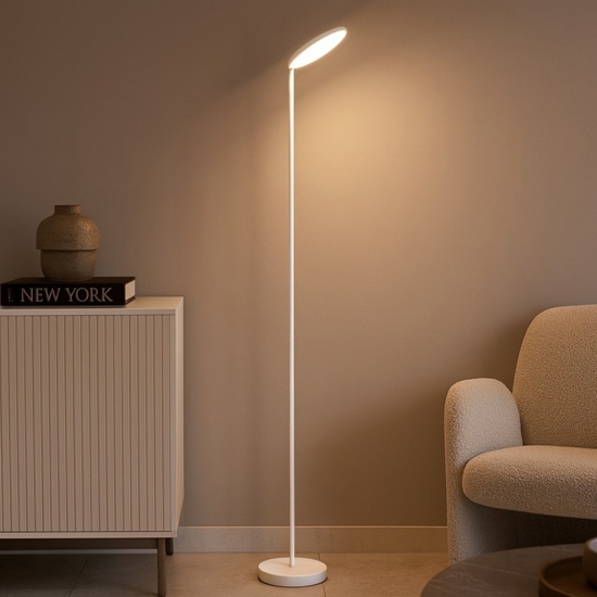 Piantana bianca led 30w 3000k moderna orientabile dimmerabile