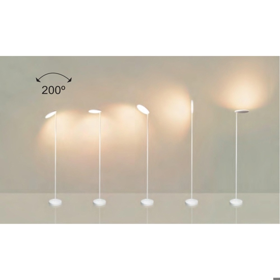Piantana bianca led 30w 3000k moderna orientabile dimmerabile