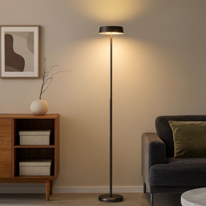 Piantana nera moderna led 15w 3000w dimmerabile