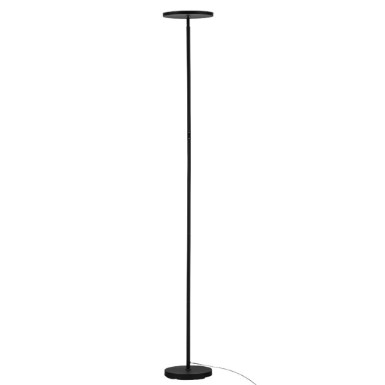 Lampada da terra 30w 3000k nera parabola orientabile dimmerabile