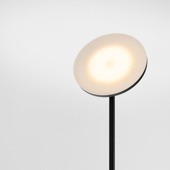 Lampada da terra 30w 3000k nera parabola orientabile dimmerabile