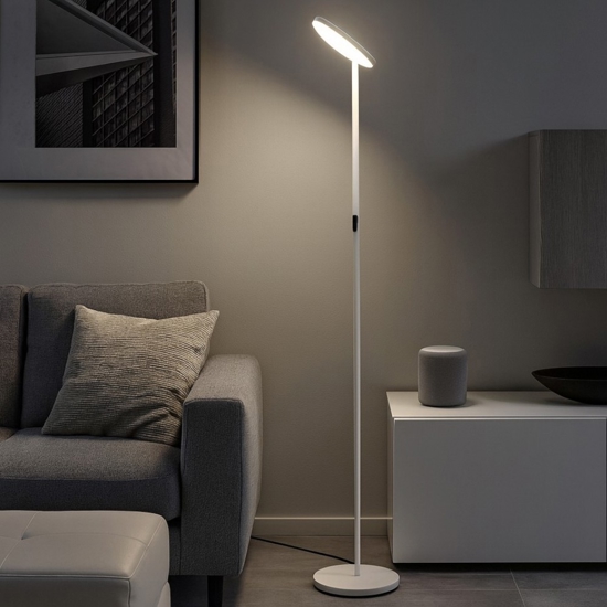 Piantana led 30w 3000k bianca moderna parabola orientabile