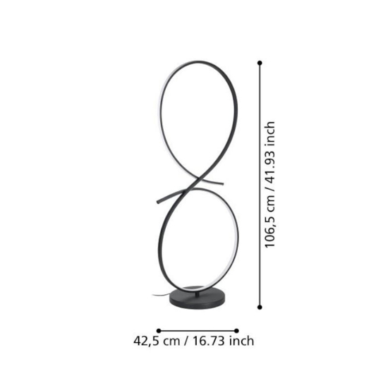 Serpins eglo piantana lampada da terra moderna design led 20w 3000k