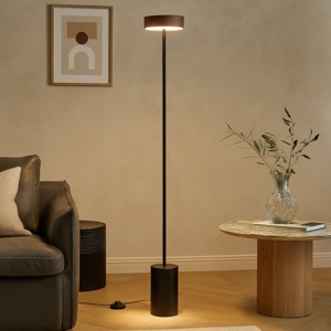 Lampada da terra moderno led 3000k metallo effetto legno