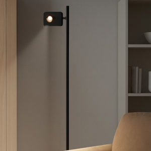 Lampada da terra design macchina fotografica nera moderna