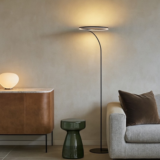 Lampada da terra design moderno nera led 24w 4000k