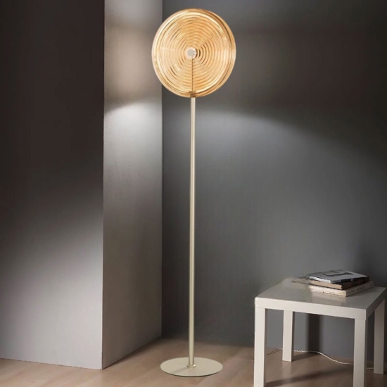 Piantana da terra moderna ondaluce jokey vetro ambra led 3000k