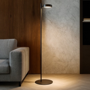 Lampada da terra nera led 28w 3000k dimmerabile orientabile fp