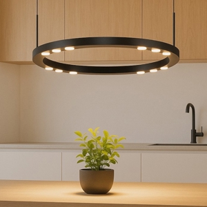 Visualizza i dettagli per Lampadario da cucina minimal con 12 luci led 3000k dimmerabili Lampadario da cucina minimal con 12 luci led 3000k dimmerabili