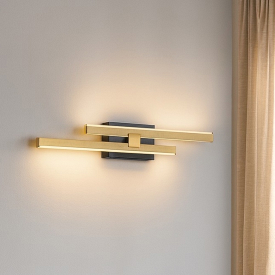 Applique da parete minimal colore oro led 3200k dimmerabile