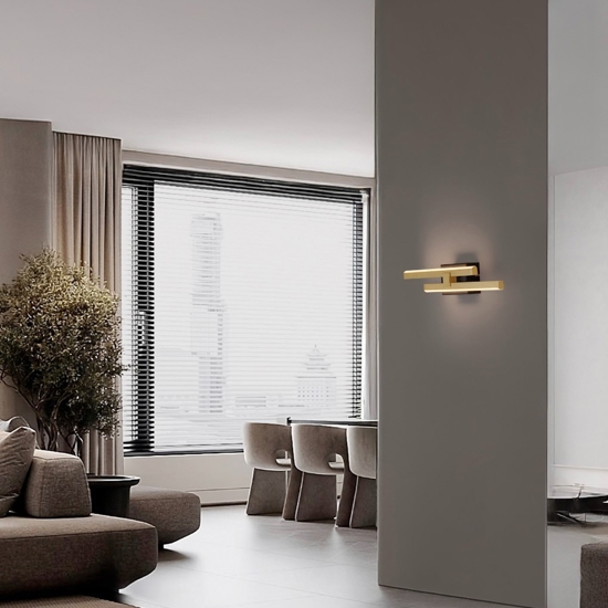 Applique da parete minimal colore oro led 3200k dimmerabile