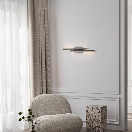 Appplique da parete nero design moderno 3200k