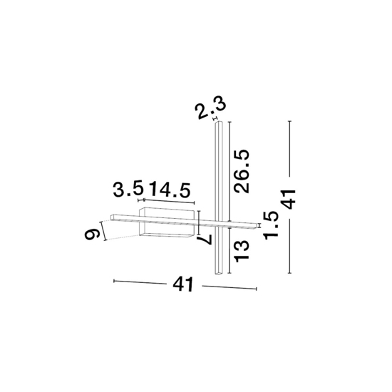 Applique da parete nero moderno led 3200k