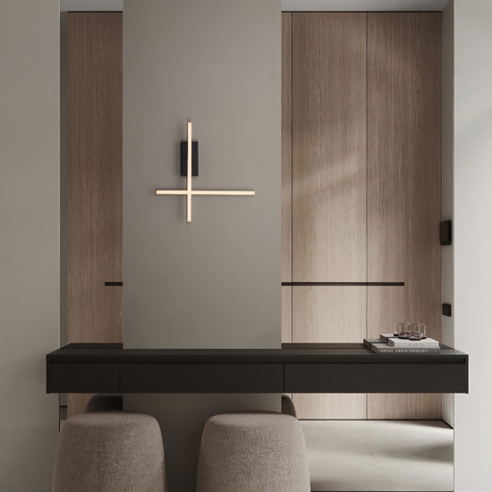 Applique da parete colore oro design minimal led 3200k dimmerabile