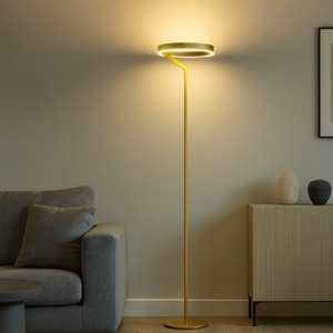 Visualizza i dettagli per Criseide gea luce piantana moderna metallo oro led 3000k dimmerabile Criseide gea luce piantana moderna metallo oro led 3000k dimmerabile
