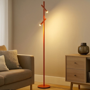 Visualizza i dettagli per Gea luce gpi lampada da terra moderna doppio led 3000k orientabile arancione Gea luce gpi lampada da terra moderna doppio led 3000k orientabile arancione
