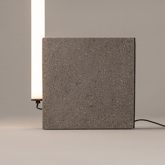 Lampada da terra moderna solid maytoni led 3000k con base in cemento