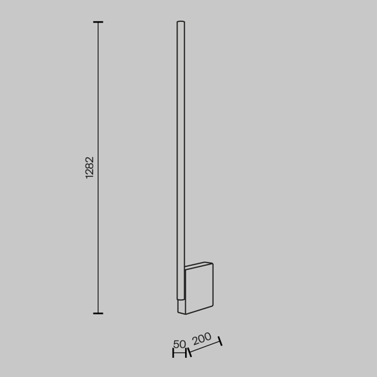 Lampada da terra moderna solid maytoni led 3000k con base in cemento