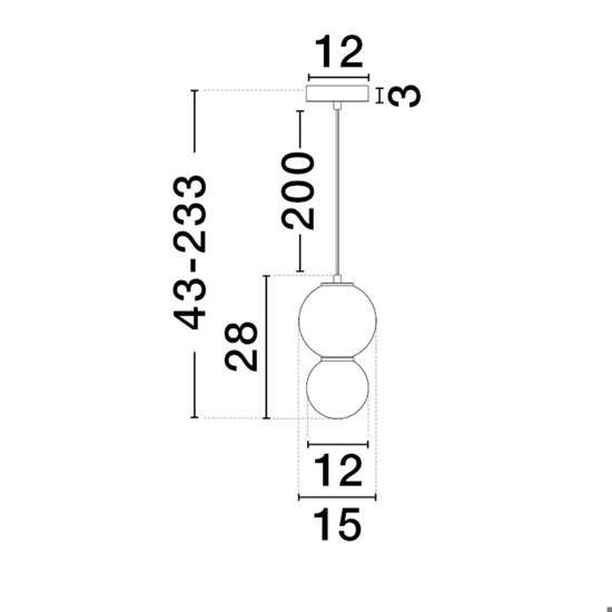 Lampada a sospensione per camera da letto diametro 15cm led 3000k