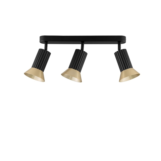 Plafoniera da cucina moderna con faretti colore nero e oro