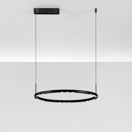 Lampadario moderno nero rotondo led 3000k